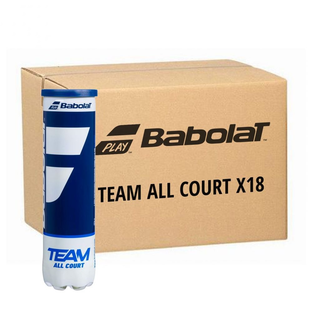 Cartone da 18 tubi di palline da tennis Babolat Team All Court